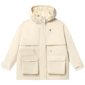FILA Fila Year of the Rabbit Official Women's Cotton Coat 2023 Spring and New Year Style Hooded warmth