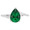 Classic and simple summer limited edition water drop synthetic simulated emerald women's ring. Silver and gold plated