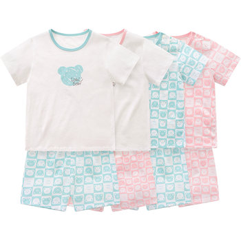 Rabi children's summer short-sleeved casual pajamas set
