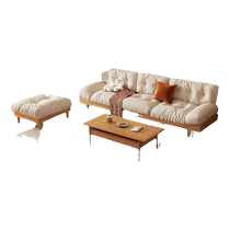 Nanyun Yunduo ash wood sofa living room modern simple small apartment double light luxury solid wood fabric sofa