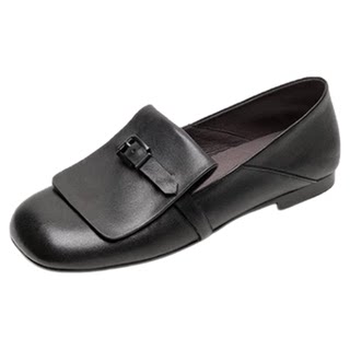 Unique and Non-Repetitive 2025 Genuine Leather Square-Toe Flat Women's Shoes with Soft Soles, Comfortable Slip-On Loafers That Are Ultra-Soft and Don'T Tire the Feet