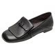 New genuine leather square toe flat shoes niche style
