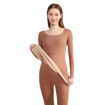 Pregnant womens autumn clothes and autumn pants set autumn and winter thermal underwear postpartum breastfeeding pregnancy and breastfeeding German velvet thickened underwear