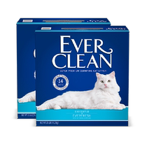 EverClean U.S. imported cat litter platinum diamond blue and white label high-efficiency deodorizing cat litter 25 pounds * 2 boxes bentonite
