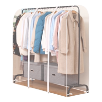 Clothes dust cover hanging clothes hanger dust bag hanging home bedroom floor-standing clothes rack clothing cover transparent
