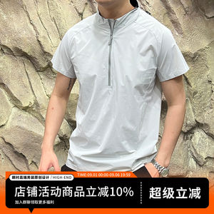 L系平替！后背疏通网眼面料！25夏季男士半拉链速干透气户外短袖T