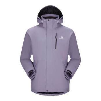 Camel 3514 series jacket ຜູ້ຊາຍແລະແມ່ຍິງສາມໃນຫນຶ່ງກາງແຈ້ງກັນນ້ໍາ mountaineering suite ສີມ່ວງ jacket