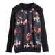 Large size slimming patchwork long-sleeved loose top women's t-shirt