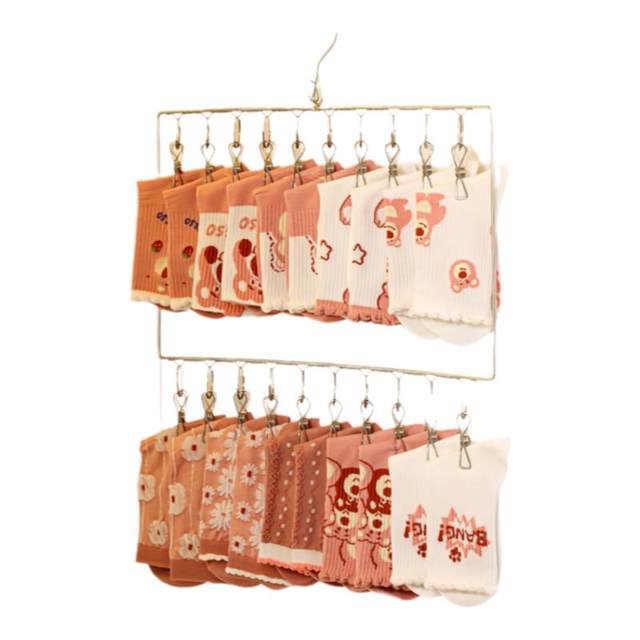 Stainless steel multi-clip baby sock drying rack
