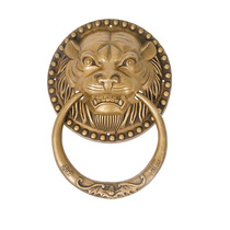 Chinese style pure copper animal head door knocker antique lion head tiger head copper handle retro wooden door pull ring old door handle