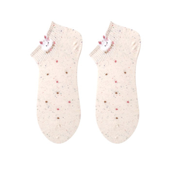 Dot yarn cartoon bunny socks women's shallow-mouthed short socks