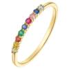 ILCO Youke small colored stone rainbow gemstone natural 9K gold sapphire colored gemstone tourmaline ring small row of rings for women