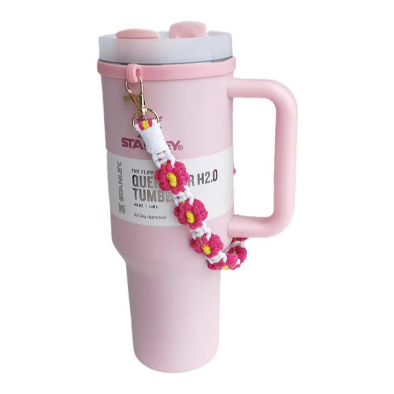 Hand-woven sports water bottle portable rope convenient daisy