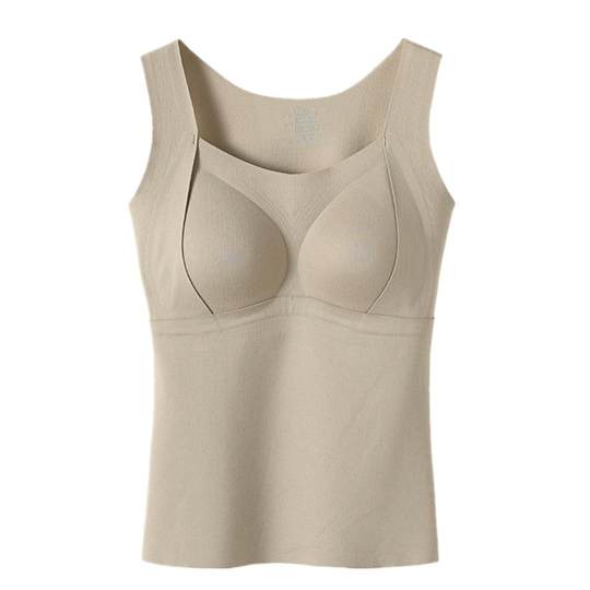 Warm suspender vest for women with breast pads without wearing bra