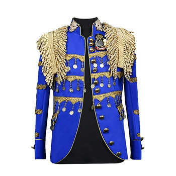 Male singer's fringed nightclub rock performance outfit
