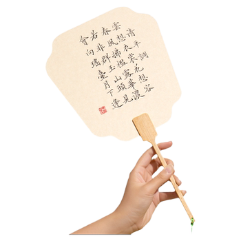 Intangible cultural heritage lacquer fan, water-expanded and bleached lacquer fan, hand-painted round fan surface