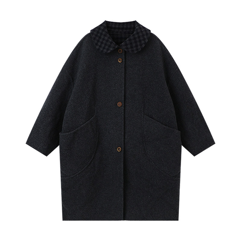 Pudding Haru Winter Girls Children's Clothing Jacket 2026 Autumn and Winter New Children's Long Reversible Woolen Coat