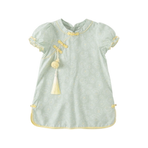 Davibella girl girl dress with dress child hanfu 2024 summer clothes baby baby national wind skirt girl princess dress