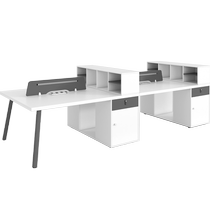 White desk chair combination minimalist modern staff station Two-4-six-position desk