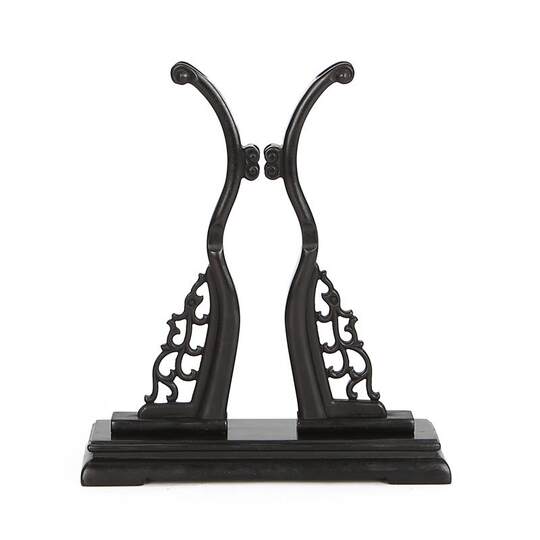 燃灯中式扇架扇托折扇团扇摆放落地展示架扇子底座实木可拆卸包邮