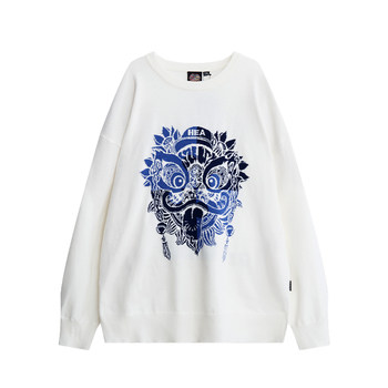 Classic puzzle big lion head warm pullover sweater Classic puzzle big lion head warm pullover sweater