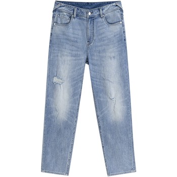 GXG Men's Classic Straight Ripped Washed Jeans Versatile Men's Pants 2024 Summer ສິນຄ້າໃຫມ່