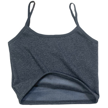 Short Fleece-Lined Thickened Sports Vest, Slim-Fitting Thermal Underwear for Women, Autumn and Winter Cold-Proof Women's Camisole Base Layer