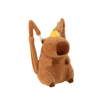 水豚背包卡皮巴拉可爱毛绒玩具单肩包丑萌水豚鼠公仔双肩斜跨包包