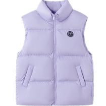Balabala Childrens Down Vest Girls Autumn and Winter Childrens Clothing Large Childrens Comfortable and Warm Vest Stand-up Collar Fashionable