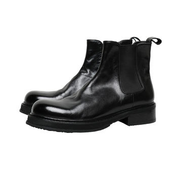 Horsehide vintage washed chelsea boots chimney boots thick sole