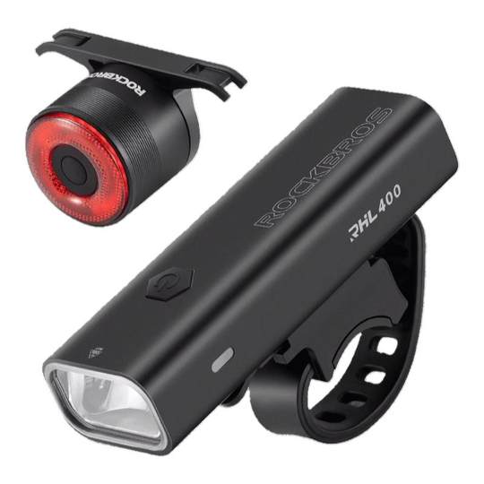 洛克兄弟自行车夜骑灯前灯套装公路车山地车防雨刹车尾灯骑行装备