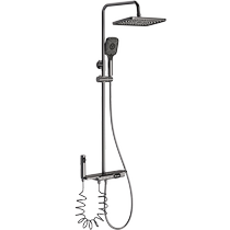 四季沐歌淋浴花洒套装枪灰全铜简易卫生间浴室恒温沐浴器增压1282