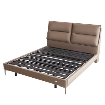 Menglily smart bed genuine leather side bed small apartment