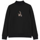 Black mother's fleece sweatshirt new long sleeve mid-collar