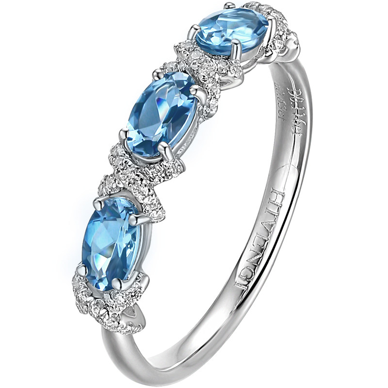 5a grade 18k white gold with certificate natural aquamarine