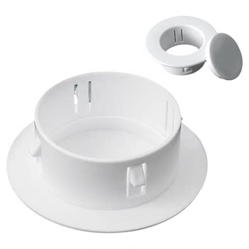 The decorative cover of the air conditioner hole is blocked and blocking the hole.