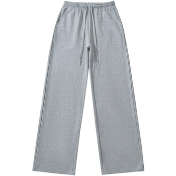 Elastic Waist Low-Rise Drawstring Solid Color Loose Straight Wide-Leg Sweatpants Women's Hip-Hop Dance Sports Pants Floor-Length Trousers