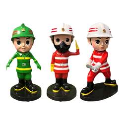 ກາຕູນ firefighter doll photo theme park check-in copper-proof fire fighter rescue fire extinguishing ornament sculpture