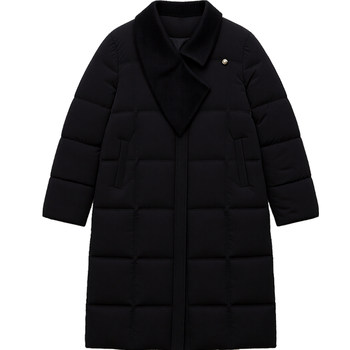 Dm100 large size 100% women's slightly fat mm winter three-dimensional collar slimming waist thickened straight long down jacket