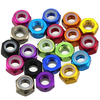 M3 color aluminum alloy nut, anti-loose self-locking nut, nylon rubber ring stop-retardation decorative nut 6061