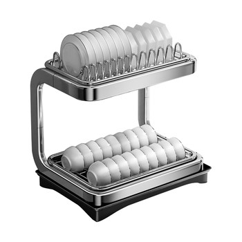 High-value dish storage rack double-layer drain bowl and plate rack