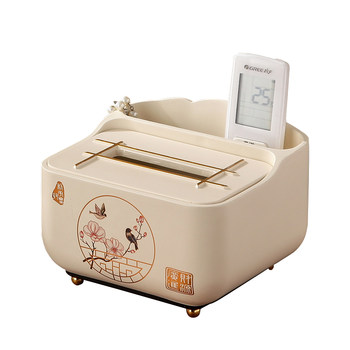 New chinese style modern minimalist resin multi-function tissue box