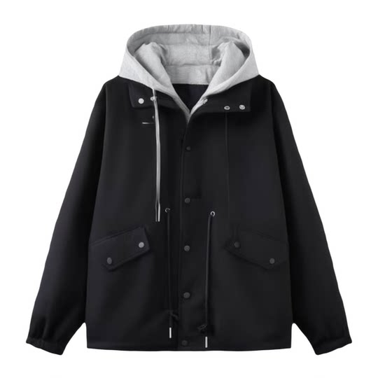 Short wool spring, autumn and winter matching coat