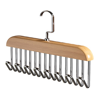 Wooden underwear hanger multi-function 8-hook storage tool