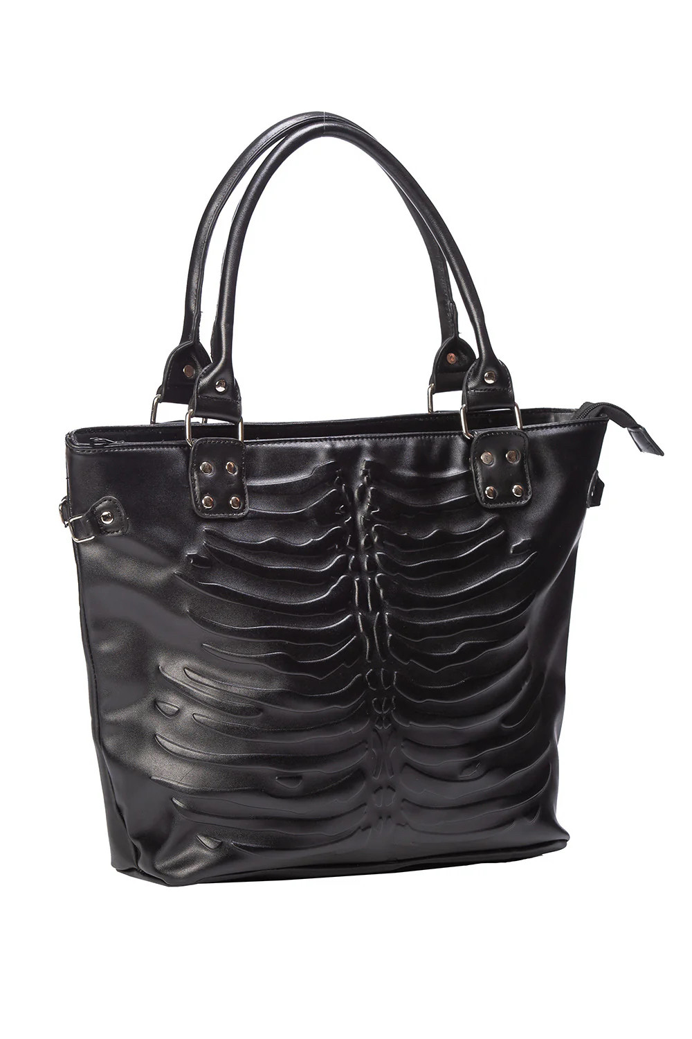 In stock: Banned genuine British Gothic skull black skeleton commuter handbag BG34032