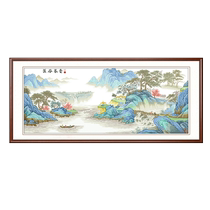 Xigu Qinyin landscape painting cross stitch 2023 new thread embroidery living room painting simple and atmospheric handmade embroidery 2024