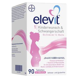 German version of ELEVIT Elevit 1st stage of pregnancy Pre -pregnancy active activated folic acid vitamin 90 tablets