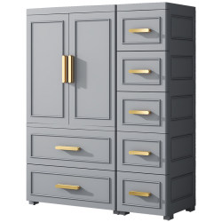 Baby Wardrobe, Children's Thickened and Enlarged Plastic Storage Cabinet, Simple Baby Storage Wardrobe, Household Clothing Organizing Cabinet