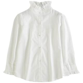 Girls Autumn Cotton Shirt 2022 Medium Large Lace Collar