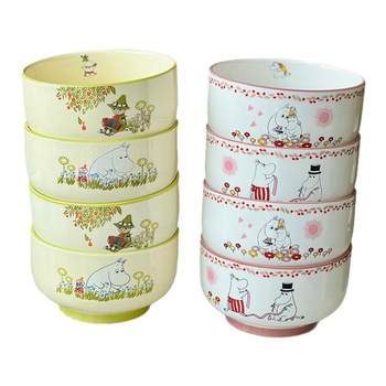 Household high temperature reinforced porcelain tableware dishes cute finnish mumin rice bowl vegetable plate housewarming gift high-end sense